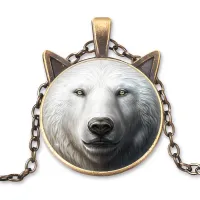 Кулон с цепочкой Белый медведь ALK780
