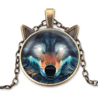 Кулон с цепочкой Спиритуальный волк ALK782