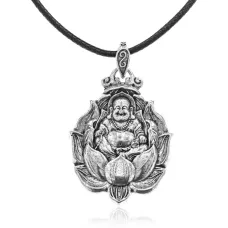 Амулет Будда на лотосе на шнурке, 4х3см AC218