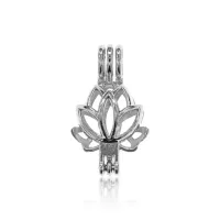 Открывающийся аромамедальон Лотос, 25х15 мм AMK017