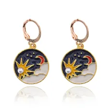 Серьги Солнце и Луна, 3х2х1см SE208