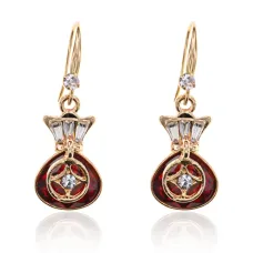 Серьги Мешочек богатства, 35х12х10мм SE213