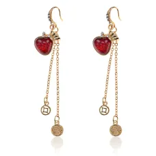 Серьги Мешочек богатства, 73х11х10мм SE214