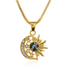 Кулон Месяц и солнце, 19х17мм BJK368