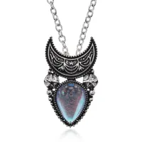 Кулон Месяц с лунным камнем, 3х1,5см BJK376