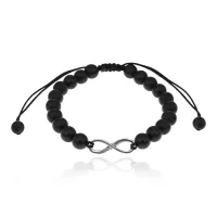 Браслет Бесконечность из шунгита, 8мм BJBS-372