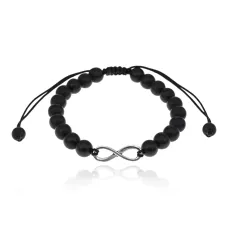 Браслет Бесконечность из шунгита, 8мм BJBS-372