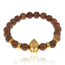 Деревянный браслет Шлем, 8мм BJBS-373