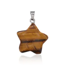 Кулон Звезда, 2,5х2см, тигровый глаз BJK358-07