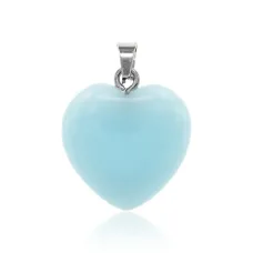 Кулон Сердце, 2,5х2см, светящийся нефрит, цвет голубой BJK359-01