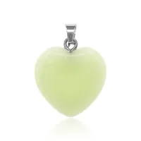 Кулон Сердце, 2,5х2см, светящийся нефрит, цвет зеленый BJK359-02
