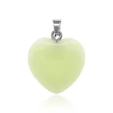 Кулон Сердце, 2,5х2см, светящийся нефрит, цвет зеленый BJK359-02