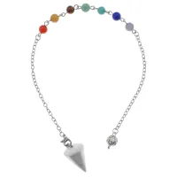 Маятник для биолокации Семь Чакр, 2х1,5см, Кахолонг BLK026-12