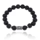 Браслет с руной Соулу и нат.камнем Лава 10 мм BSRC-01-09