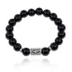 Браслет с руной Соулу и нат.камнем Черный агат 10 мм BSRC-01-23