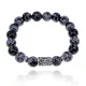 Браслет с руной Хагалаз и нат.камнем Снежный обсидиан 10 мм BSRC-04-14