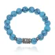 Браслет с руной Эваз и синт.камнем Бирюза 10 мм BSRC-06-05