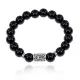 Браслет с руной Эваз и нат.камнем Черный агат 10 мм BSRC-06-23