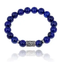 Браслет с руной Йера и нат.камнем Лазурит 10 мм BSRC-07-10