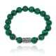 Браслет с руной Йера и синт. камнем Малахит 10 мм BSRC-07-12