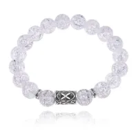 Браслет с руной Гебо и синт.камнем Сахарный кварц 10 мм BSRC-08-16