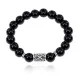 Браслет с руной Гебо и нат.камнем Черный агат 10 мм BSRC-08-23