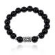 Браслет с руной Райдо и нат.камнем Черный агат 10 мм BSRC-10-23