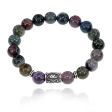 Браслет с руной Райдо и нат.камнем Яшма 10 мм BSRC-10-25