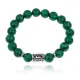 Браслет с руной Лагуз и синт.камнем Малахит 10 мм BSRC-11-12