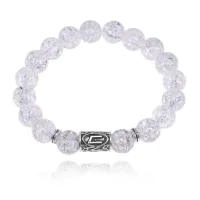 Браслет с руной Уруз и синт. камнем Сахарный кварц 10 мм BSRC-13-16
