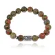 Браслет с руной Уруз и нат.камнем Унакит 10 мм BSRC-13-20