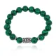 Браслет с руной Перт и синт. камнем Малахит 10 мм BSRC-14-12