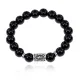 Браслет с руной Наутиз и нат.камнем Черный агат 10 мм