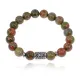 Браслет с руной Альгиз и нат.камнем Унакит 10 мм BSRC-16-20