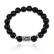 Браслет с руной Вуньо и нат.камнем Черный агат 10 мм BSRC-18-23
