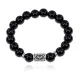 Браслет с руной Кеназ и нат.камнем Черный агат 10 мм BSRC-19-23
