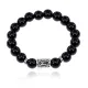 Браслет с руной Манназ и нат.камнем Черный агат 10 мм BSRC-23-23