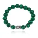 Браслет с руной Ансуз и синт.камнем Малахит 10 мм BSRC-24-12