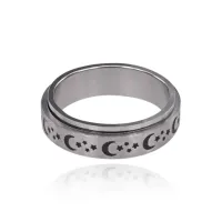 Кольцо Звезды и месяц, размер 8 KL467-08