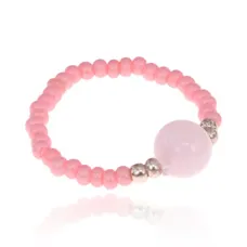 Безразмерное кольцо с розовым кварцем, 6мм KL482-02