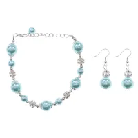 Комплект бижутерии из браслета и серег NJ031