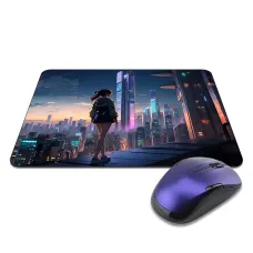 Коврик для мыши 22х18см Аниме девушка на краю крыши KMP745