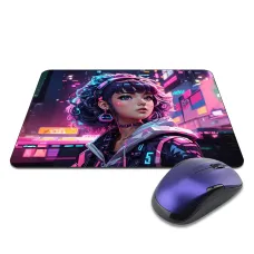 Коврик для мыши 22х18см Аниме девушка киберпанк KMP749