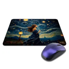 Коврик для мыши 22х18см Девушка звездная ночь KMP764