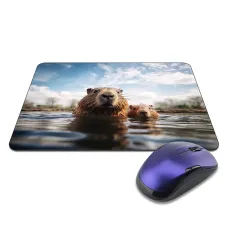 Коврик для мыши 22х18см Капибары в воде KMP790