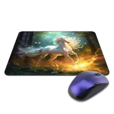 Коврик для мыши 22х18см Белая лошадь в лесу KMP812