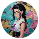 Коврик для мыши Девушка на фоне граффити, d.20см KM1161