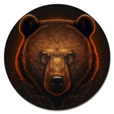 Коврик для мыши Портрет медведя, d.20см KM1167
