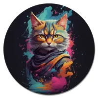 Коврик для мыши Кот в красках, d.20см KM1172