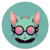 Коврик для мыши Кошка в очках, d.20см KM1175